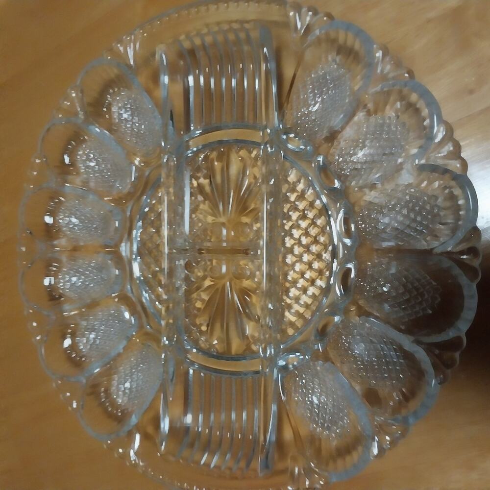 Vintage L.E. Smith "Heritage" Glass Deviled Egg Tray